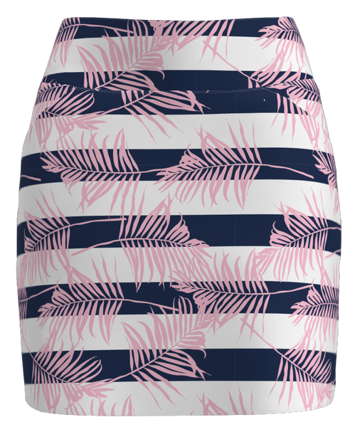 AB Sport Women's Leaf Nautical Stripe Print Front Pocket Golf Skirt - LNS