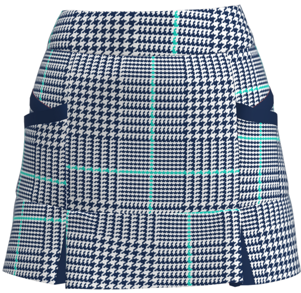 AB SPORT Women's Glen Plaid Print Kick Pleat Golf Skirt BSKG04-GPLDNBH