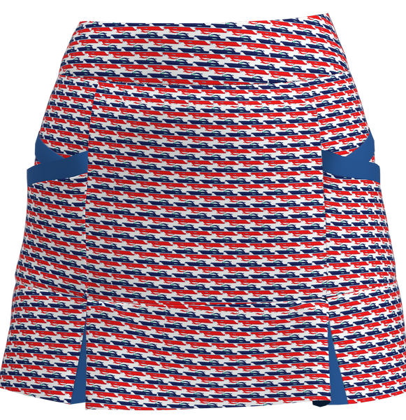 AB SPORT Women's TENNIS SKIRT BSKT04-REBN : RED NAVY BOAT PRINT