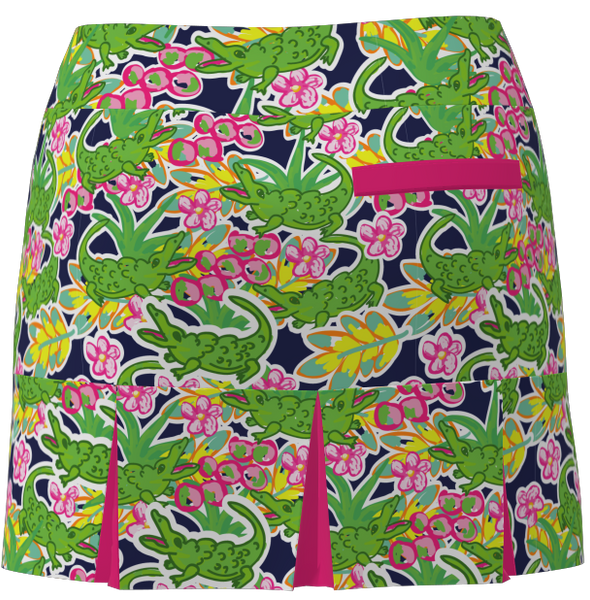 AB SPORT Women's Alligator Print Back Pleat Golf Skirt - ALLGN