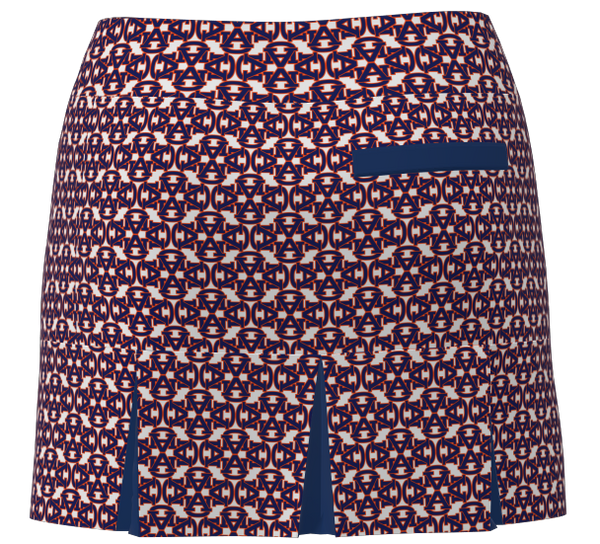 Auburn University Print Back Pleat Golf Skirt BSKG05-AU_11_1C_1A