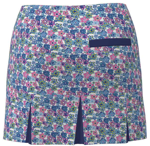 AB SPORT Women's Floral Print Back Pleat Golf Skirt BSKG05-FLORAL1CS