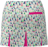 AB SPORT Women's Sailboats Print Back Pleat Golf Skirt - SAILWP