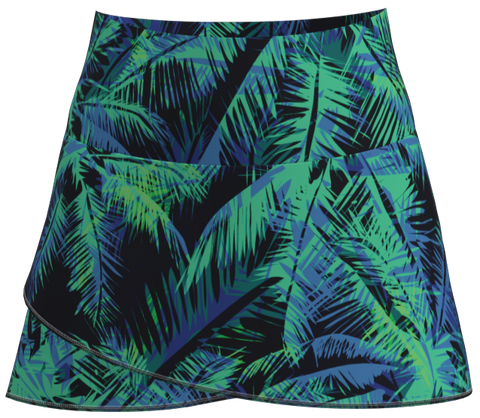 AB SPORT Women's Tropical Palm Print Tennis Skirt BSKT03-TROP2