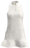 AB SPORT Women's Animal Print Flounce Golf Dress GD003-LEOPCRM