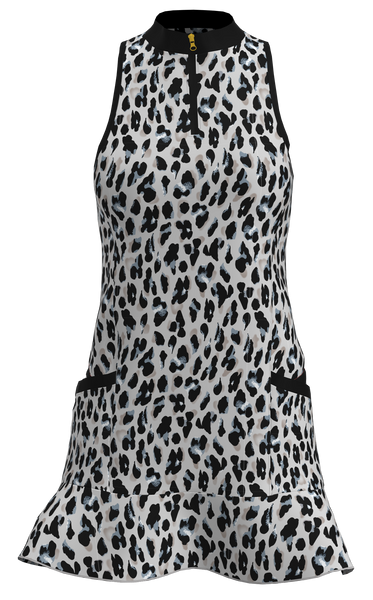 AB SPORT Women's Animal Print Flounce Golf Dress - LEOPGB