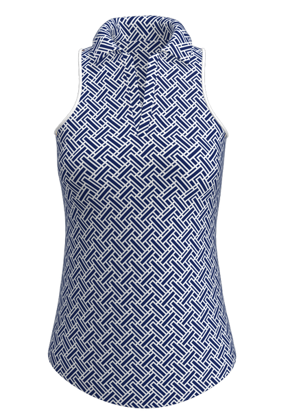 AB SPORT Women's Geo Print Racerback Sleeveless Polo GP01-GEO4NW