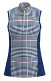 AB SPORT Navy Glen Plaid Women's Sleeveless Golf Shirt GP03-NGPLP