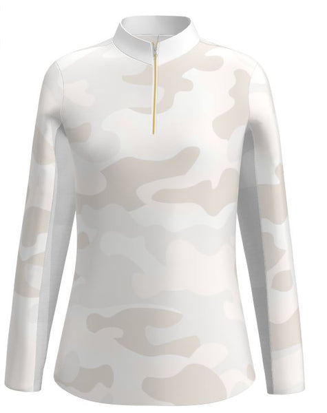 AB Sport Women's White Camo Print Sun Shirt LS01-CAMO