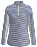 AB SPORT Women's Geo Print Long Sleeve Sun Shirt LS01-GEO2NVLP