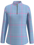 AB SPORT Women's Glen Plaid Print Long Sleeve Sun Shirt LS01-GPLDCFHP