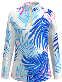 AB SPORT Women's Long Sleeve Leaf Print Sun Shirt LS01-LFRHP3