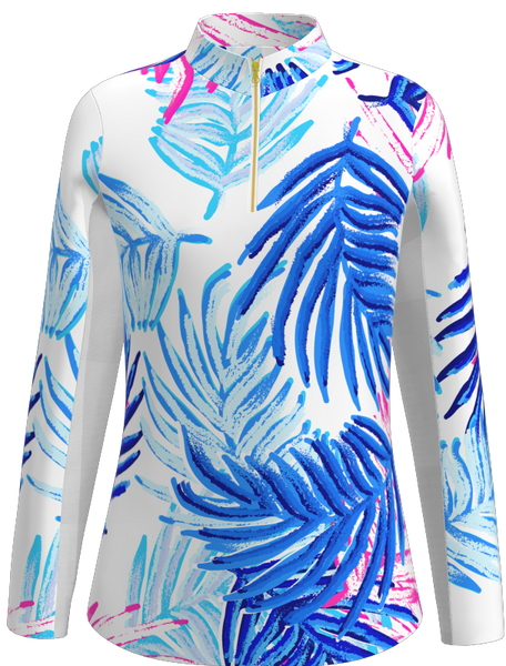 AB SPORT Women's Long Sleeve Leaf Print Sun Shirt LS01-LFRHP3