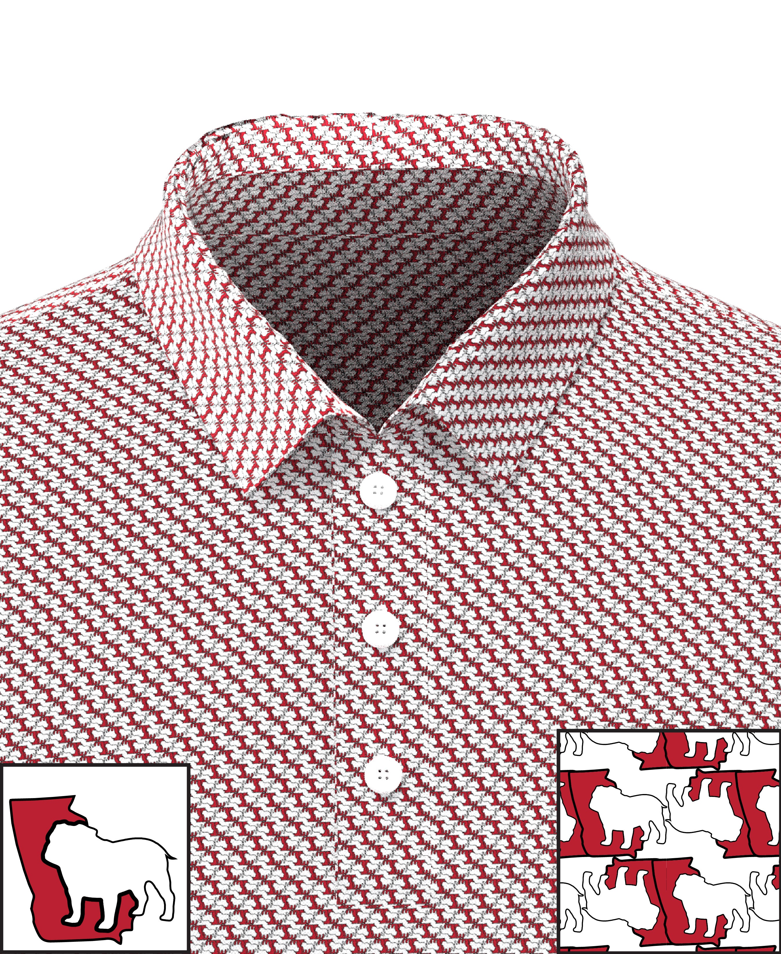 standing bulldog printed polo