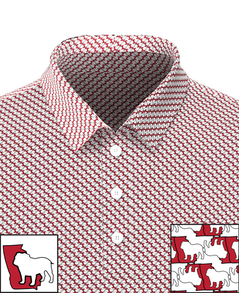 Bulldog & State of Georgia Print Men's Polo Shirt MP01GA-BDOG_1F